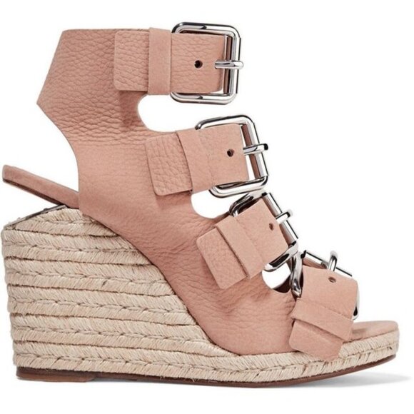 Alexander Wang Shoes - Alexander Wang ‘JO’ BUCKLE WEDGE SANDALS/ BLUSH New!! SIZE 39 - 8.5M